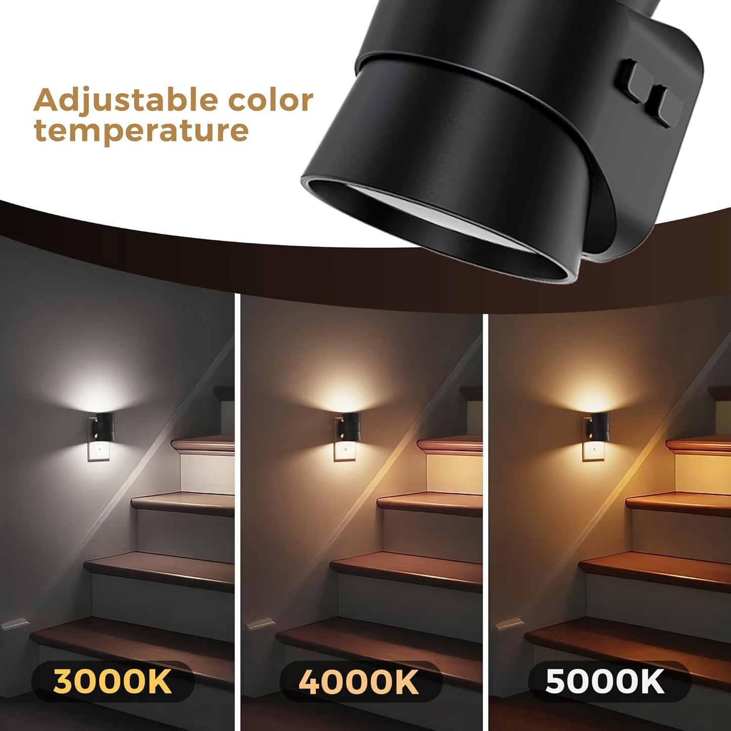 L LOHAS LED Night Light, Bubble Night Lights Plug into Wall,2 Pack 3000K/4000k/5000K Adjustable Color Temperature Night Light,Dimmable Nightlights with Dusk to Dawn Sensor for Rooms Bathroom Hallway