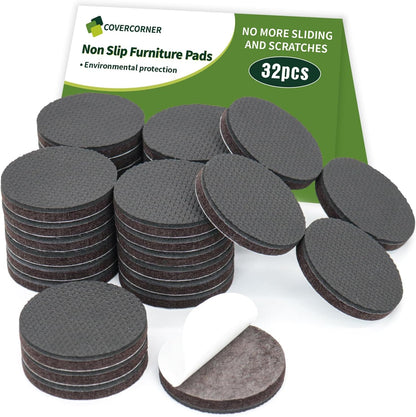 Non Slip Furniture Pads 36 PCS 1'' Square - Anti Slip Furniture Pads - Self Adhesive Rubber Feet Furniture Feet - Chair Leg Floor Protectors - Keep Furniture in Place