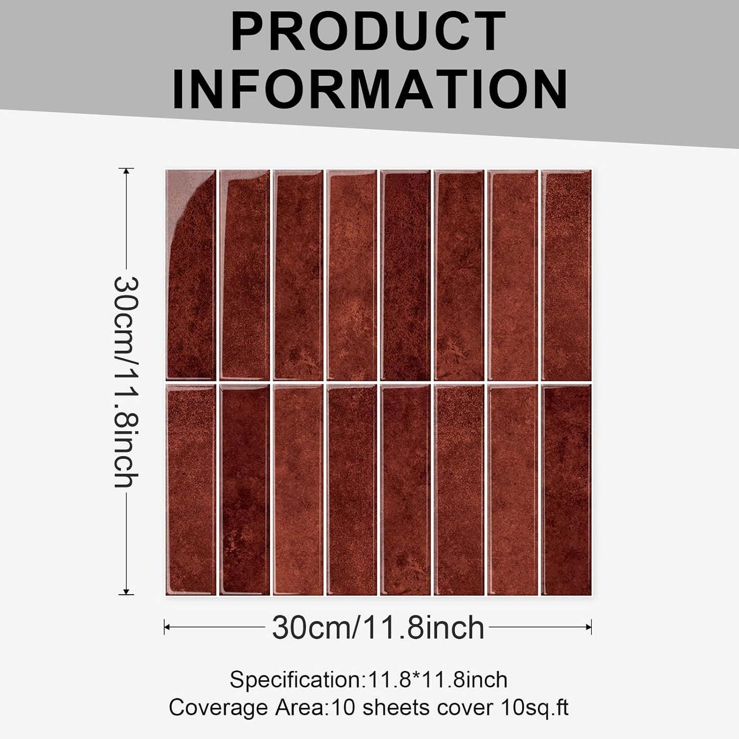 10 Sheets Thicker Design Peel and Stick Backsplash, Self Adhesive Wall Tiles, Stick on Backsplash for Kitchen and Bathroom, 11.8"x11.8",Beige