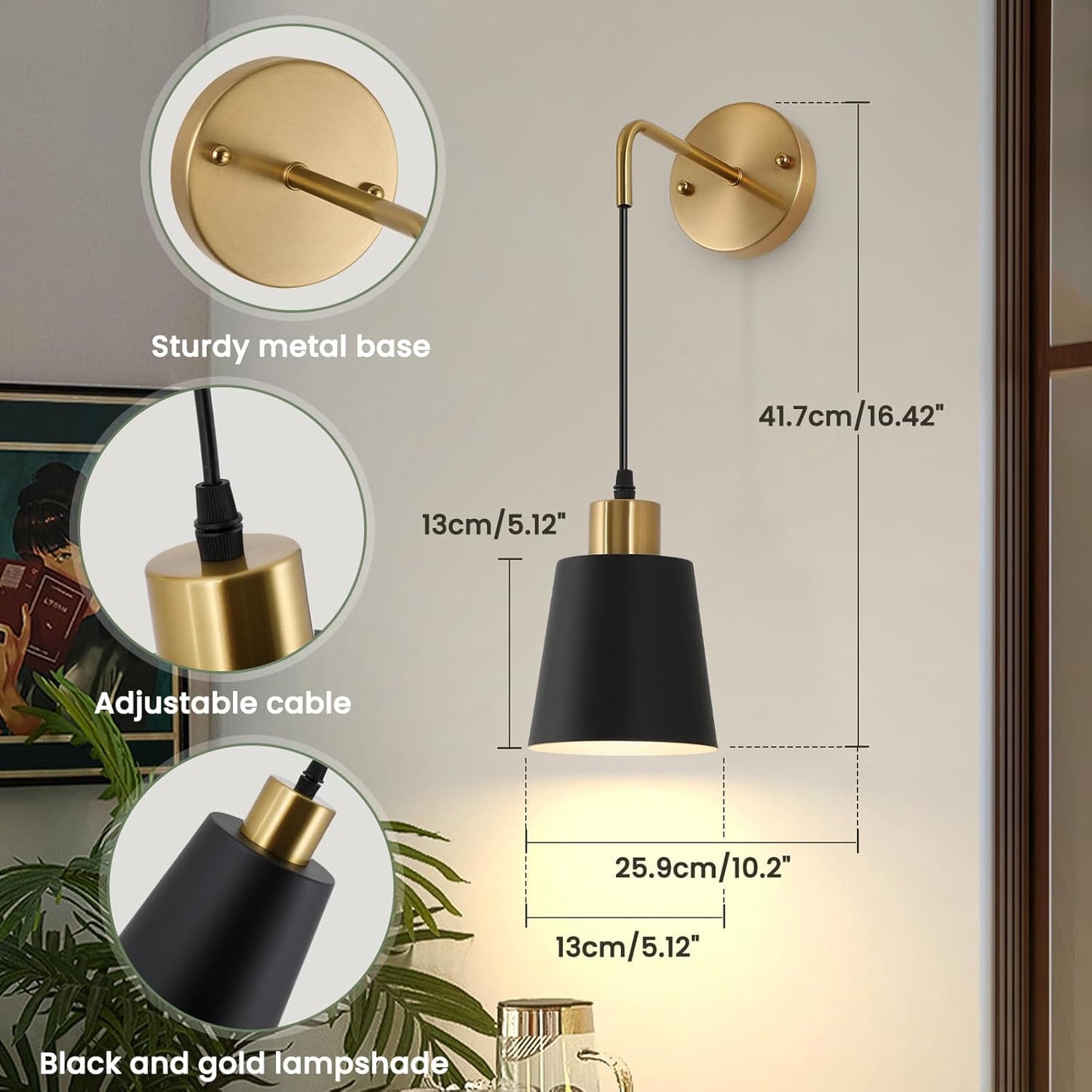 Battery Operated Wall Sconces Set of 2,Wireless Wall Sconce with Remote Control,Rechargeable wall Lights with 15 Color Changing,Dimmable Modern Wall Lamp for Bedroom Living Room Hallway