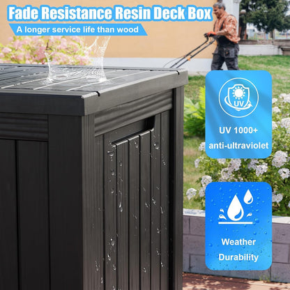 Outdoor Storage Box, 320 Gallon Waterproof Deck Box [Upgraded 3.0], Dual Gas-Spring Ultimate Resin Organizer for King Cushions, Heavy-Duty Lockable Estate Storage Bench, Backyard BBQ, Black