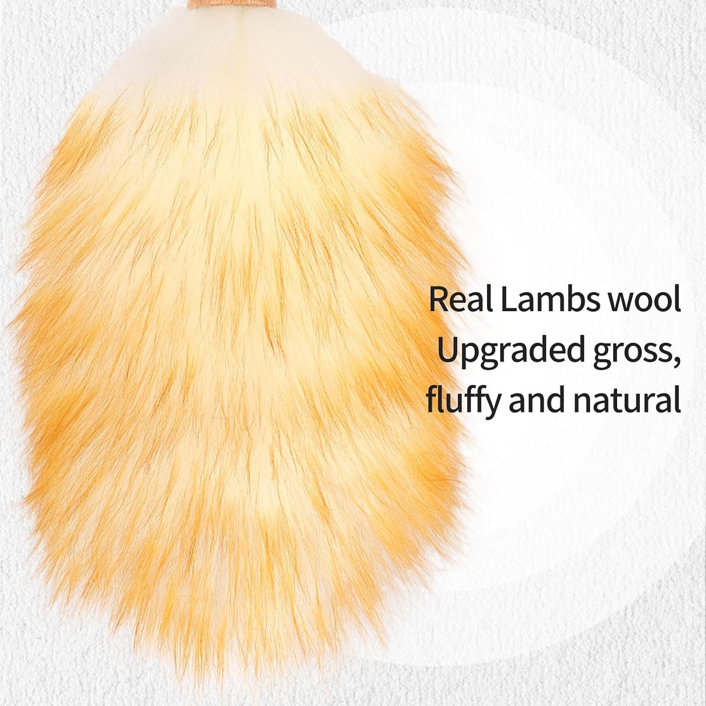 Extendable Lambswool Duster 29-110 Inch,Anti-Static Flexible Head, Stainless Steel Pole for Cleaning High Ceiling,Fan,Furniture,Roof Dusting