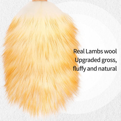 Extendable Lambswool Duster 29-110 Inch,Anti-Static Flexible Head, Stainless Steel Pole for Cleaning High Ceiling,Fan,Furniture,Roof Dusting