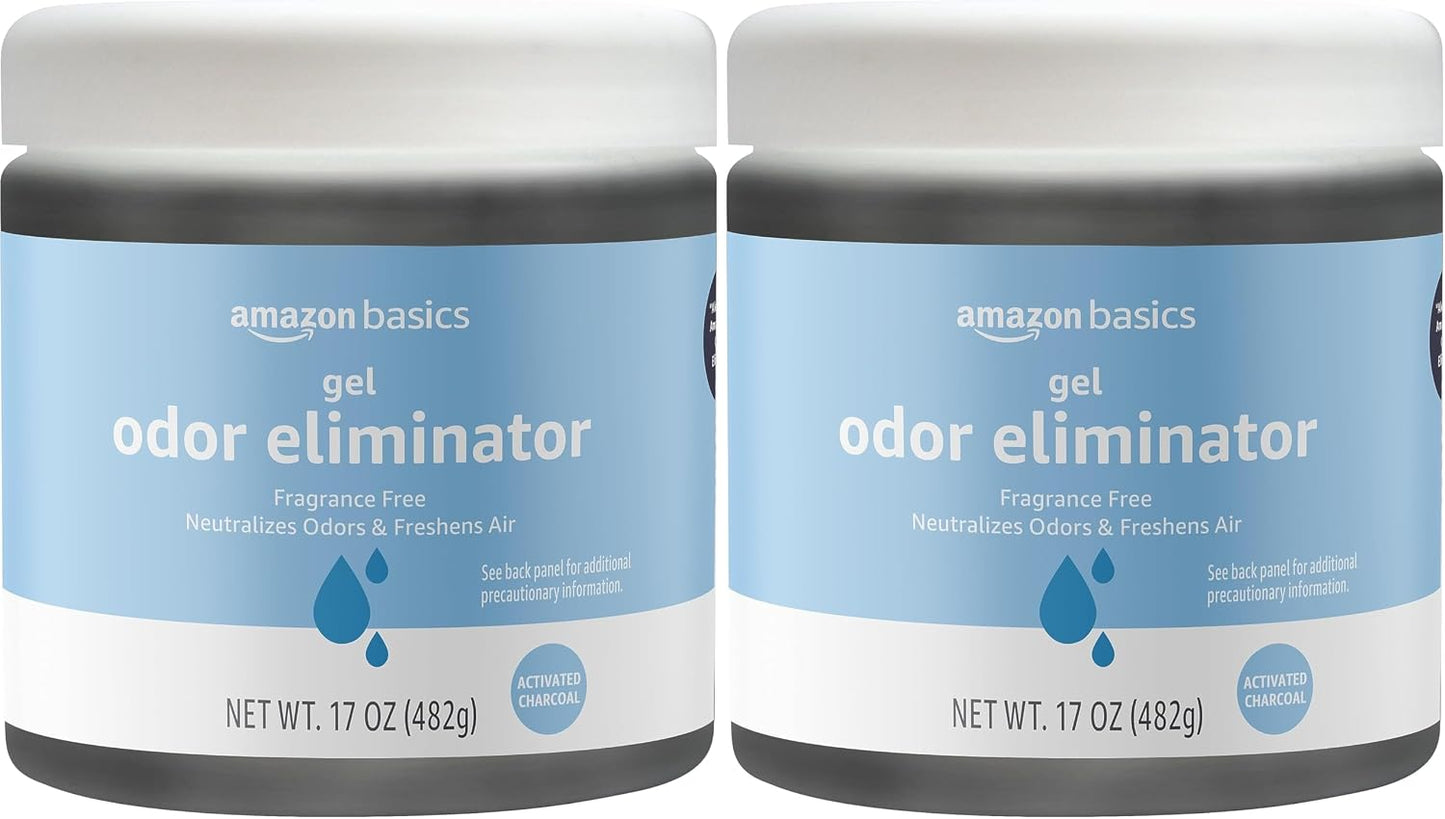 Amazon Basics Gel Odor Eliminator, Activated Charcoal, Lavender Scent, 17 Oz, 1-Pack