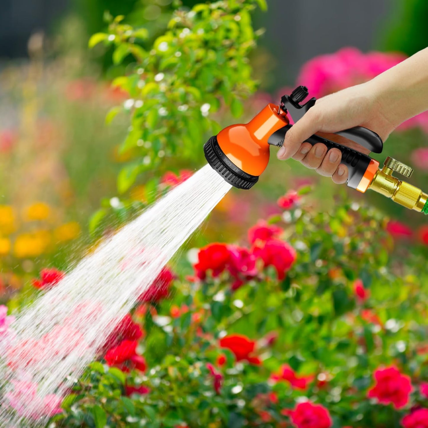 Besiter Garden Hose Nozzle Sprayer: 2 Pack 10 Watering Patterns Spray Nozzles Heavy Duty Hose Head Hose Attachment