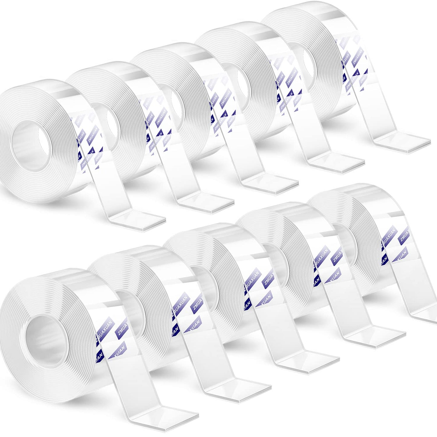 ZMUAXUAN Strong Nano Double Sided Tape Heavy Duty Mounting,Clear Removable Wall Sticky Adhesive Strips,Reusable Thick Gel Grip for Hanging Picture,Poster,Carpet,Photo