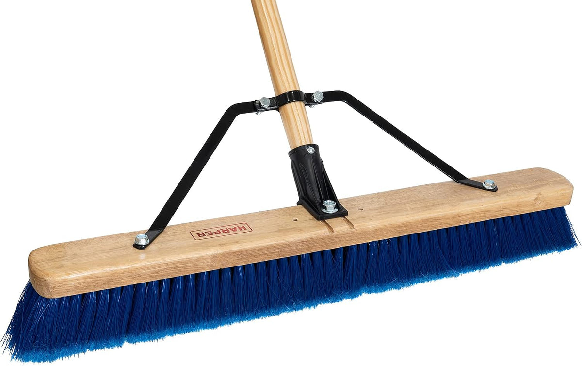 Harper 20201044 24 in. Indoor/Outdoor Dry All-Purpose Push Broom with Dual Bristles, for Dust, Gravel, Debris