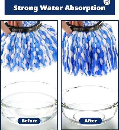 Mop Head Replacement, 3 Pack Spin Mop Refill Replace Head for Rinseclean 2-Tank System, Microfiber & Machine Washable