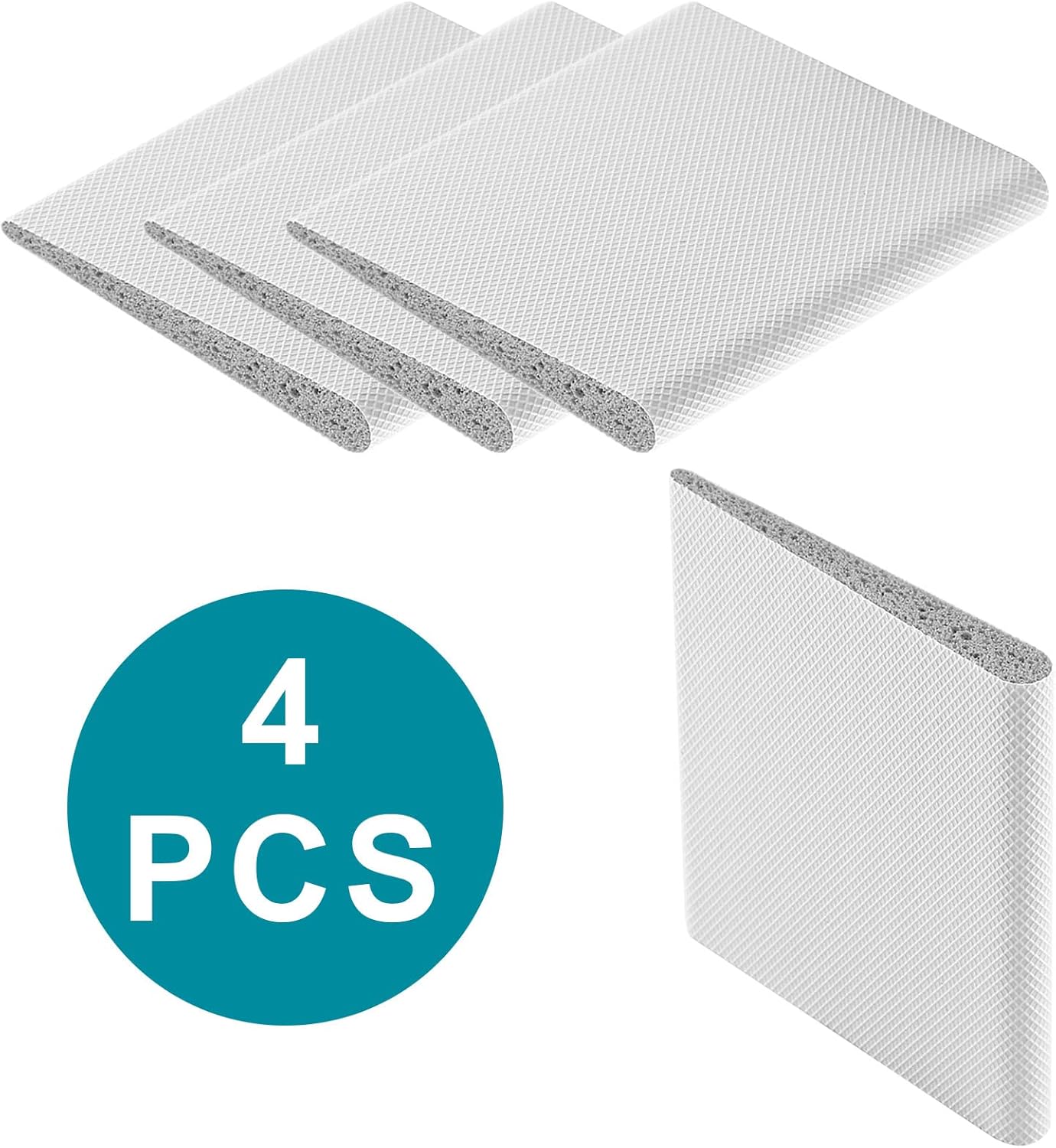 4 Pcs Door Corner Seals, Exterior Door Jamb Frame Seal, Self-Adhesive Wedge Draft Stoppers Foam Pads for Weather Stripping Noise Isolating (White)