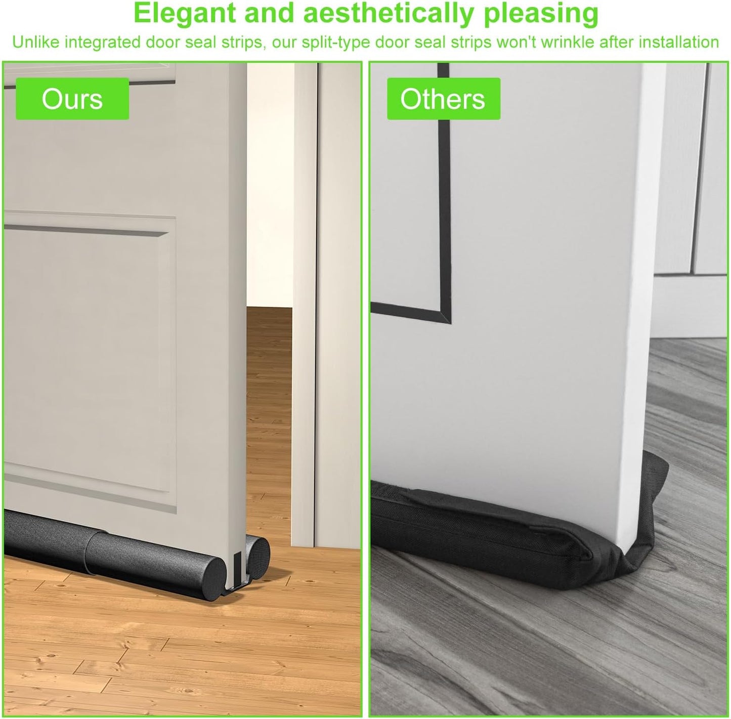 2 Pack Upgrade Door Draft Stopper 30-36 inch,Door Stoppers for Bottom of Door,Under Door Noise Stopper,Door Noise Blocker,Door Draft Blocker