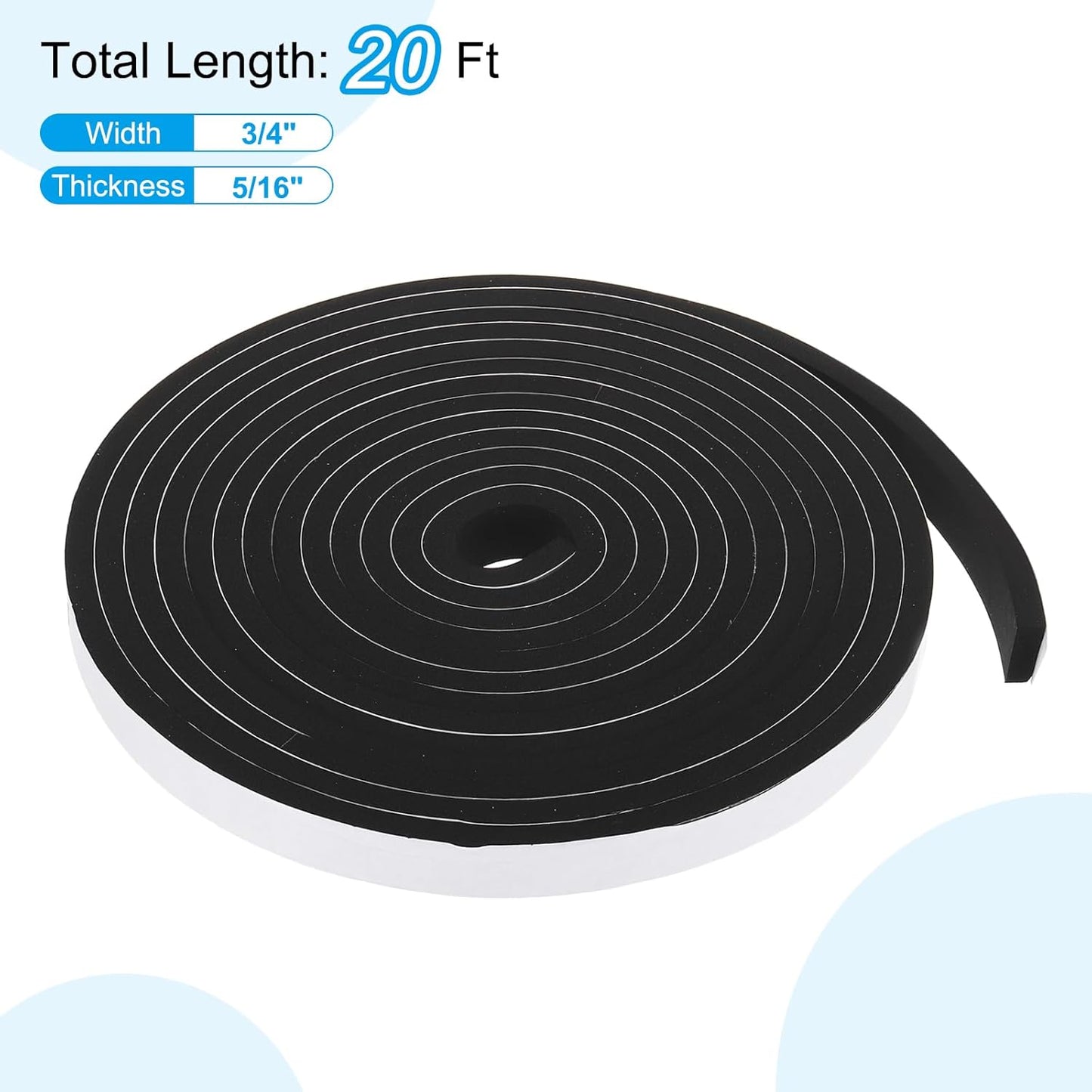 PATIKIL Weather Stripping Door Seal Strip, 3/8 Inch x 1/4 Inch x 32 Ft Self Adhesive Soundproof High Density Foam Tape Insulation for Door Window Air Conditioning, White - Colors B