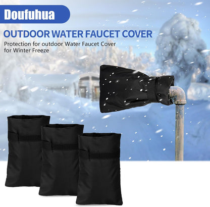 3 Pack Outdoor Faucet Covers for Winter Freeze Protection, 8.3" H X 5.4 "W Outside Garden Waterproof Freeze Protector Pipe Insulation, Spigot Insulation Socks Hose Bib Protector Prevent Backflow