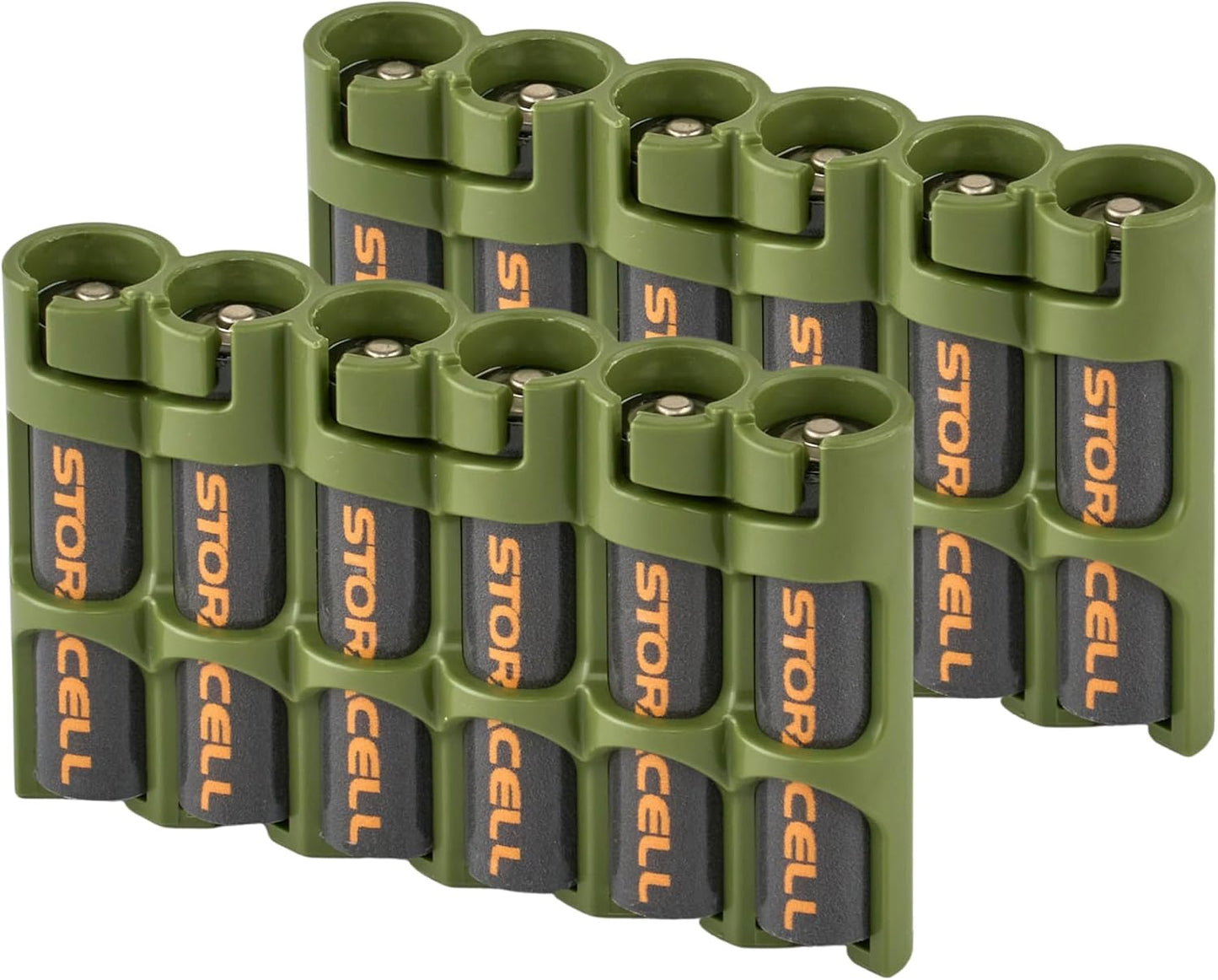 Storacell SLAAAORG by Powerpax SlimLine AAA Battery Caddy, Orange, Holds 6 Batteries, 1 Count (Pack of 1)