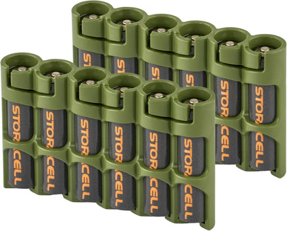 Storacell SLAAAORG by Powerpax SlimLine AAA Battery Caddy, Orange, Holds 6 Batteries, 1 Count (Pack of 1)