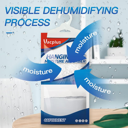 Vacplus Moisture Absorbers Packets, Fragrance Free 5 Pack, Humidity Packs, Dessicant Packets, Hanging Closet Dehumidifier Bags, Odor Eliminator for Bathroom 9.8OZ