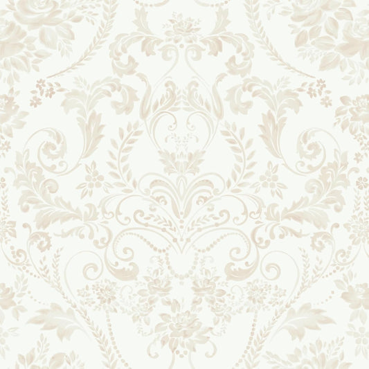 Ismoon Floral Peel and Stick Wallpaper Vintage Beige Contact Paper Watercolor Damask Wallpaper Boho Waterproof Removable Self-Adhesive Wall Paper for Bedroom Shelf Cabinet Décor 17.3in x 6.56ft