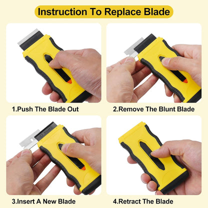 Oven Razor Blade Scraper Tool For Glass Stove Top Scraper Tool | Dual-End Ceramic Cooktop Razor Scraper With 10 Replacement Blades
