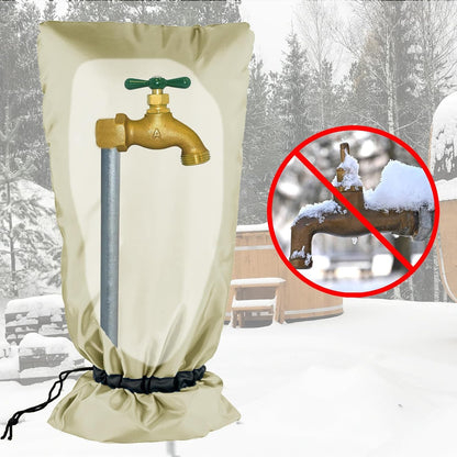 XXL Outdoor Faucet Covers for Winter, 3M Thinsulate Insulation Faucet Freeze Protector, 25”H x 13”W for Garden Lawn Faucets & Yard Hydrant, Waterproof Insulated Spigot Cover Faucet Sock – Black