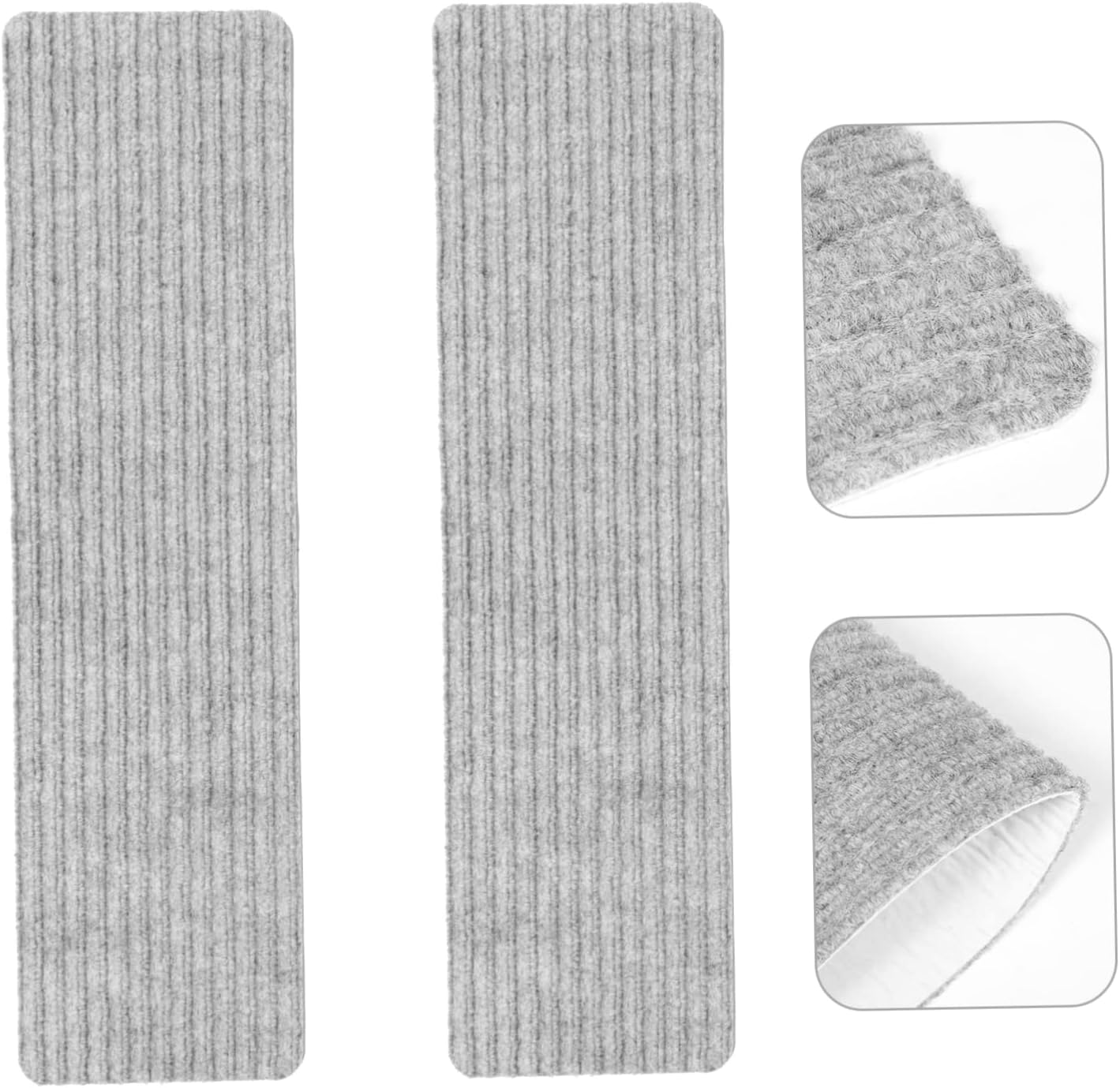 Homoyoyo 2Pcs Garage Stair Treads: Stair Treads Collection Indoor Skid Slip Resistant Skid Resistant Carpet Glue-Free Self-Adhesive Anti-Slip Mats Double Stripes for Repeated Use (Black,29X8X0.2inch)