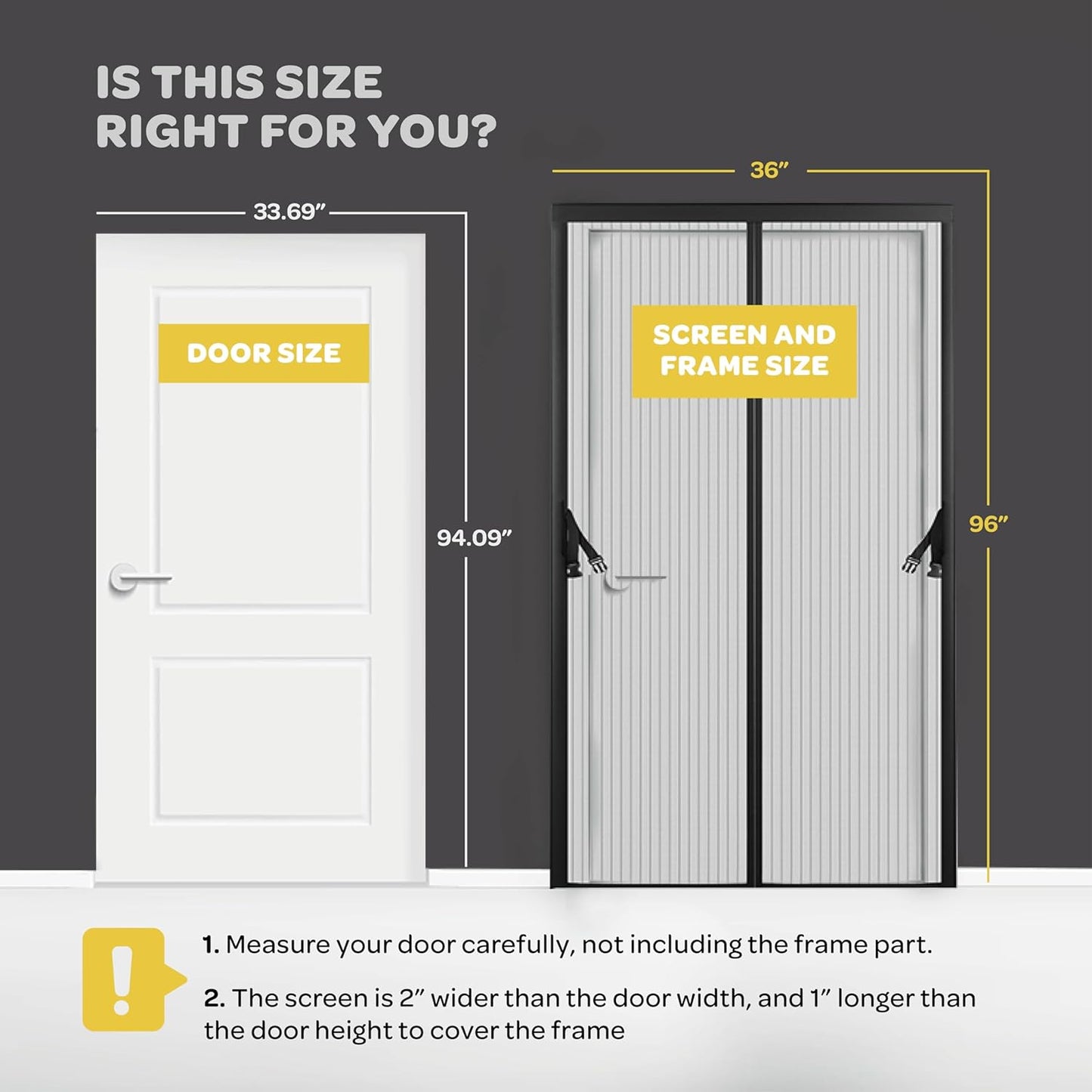 Magnetic Screen Door, Hands-Free Kid/Pet-Friendly Walk Through - Self Magnetic Closure Screen Door Mesh, Stay-Open Option with Buckles - Keeps Bugs Out Lets Breeze in, Fits Door Size (39.4" x 82.7")