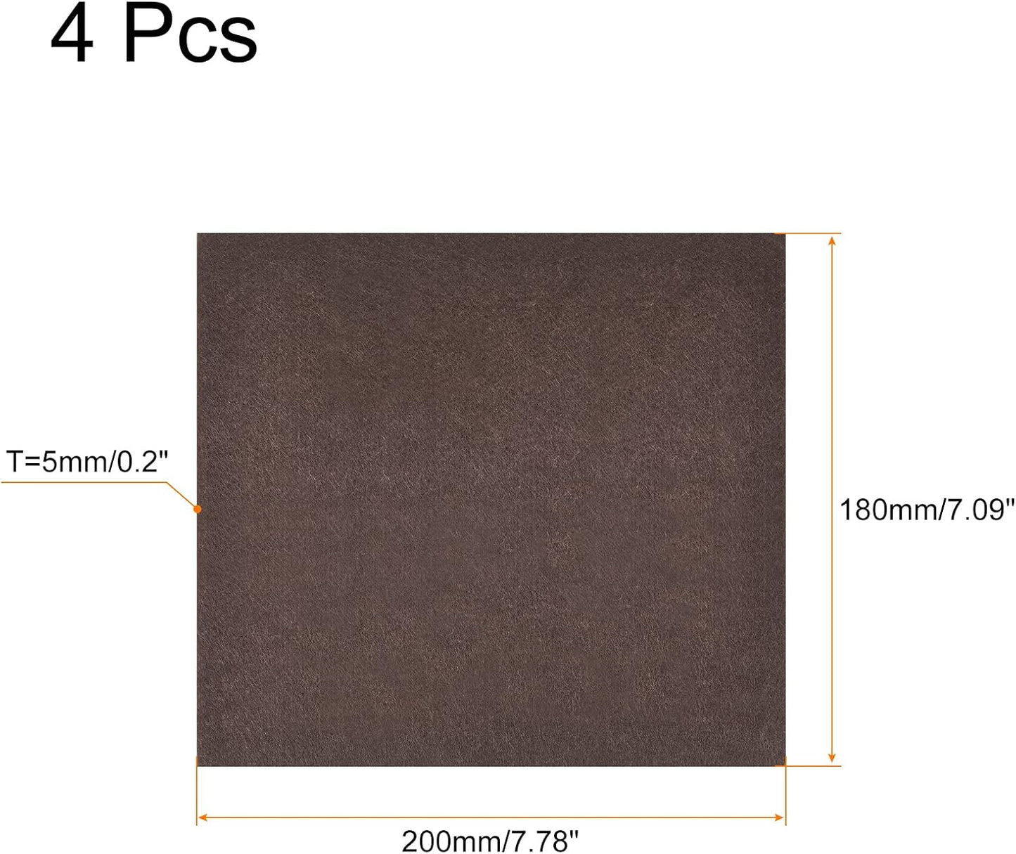 uxcell Felt Furniture Pads, 1.5-inch x 1-inch Self Adhesive Cuttable Anti Scratch Square Floor Protectors for Furniture Legs Hardwood Floor, Brown 16Pcs