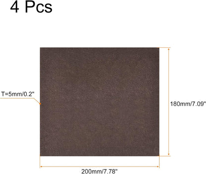 uxcell Felt Furniture Pads, 1.5-inch x 1-inch Self Adhesive Cuttable Anti Scratch Square Floor Protectors for Furniture Legs Hardwood Floor, Brown 16Pcs