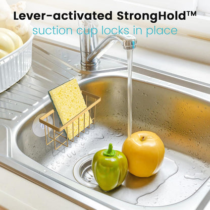 HLOOL Sponge Holder for Kitchen Sink, Kitchen Sink Sponge Holder,Sink Caddy,Dish Soap Holder （Mat Silver）