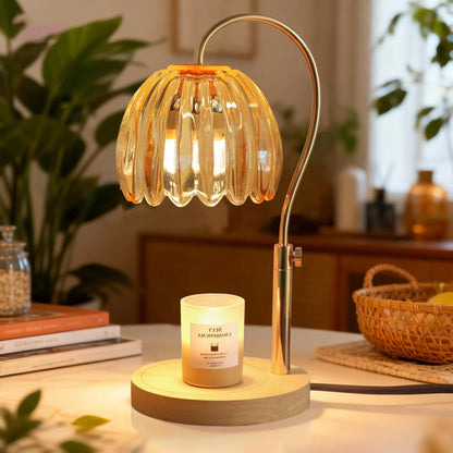 Candle Warmer Lamp with Timer & Dimmer, Electric Candle Lamp Warmer with 2 Bulbs for Scented Candle, Home Decor Gift for Her, Mother’s Day Gift (Milk Tea)