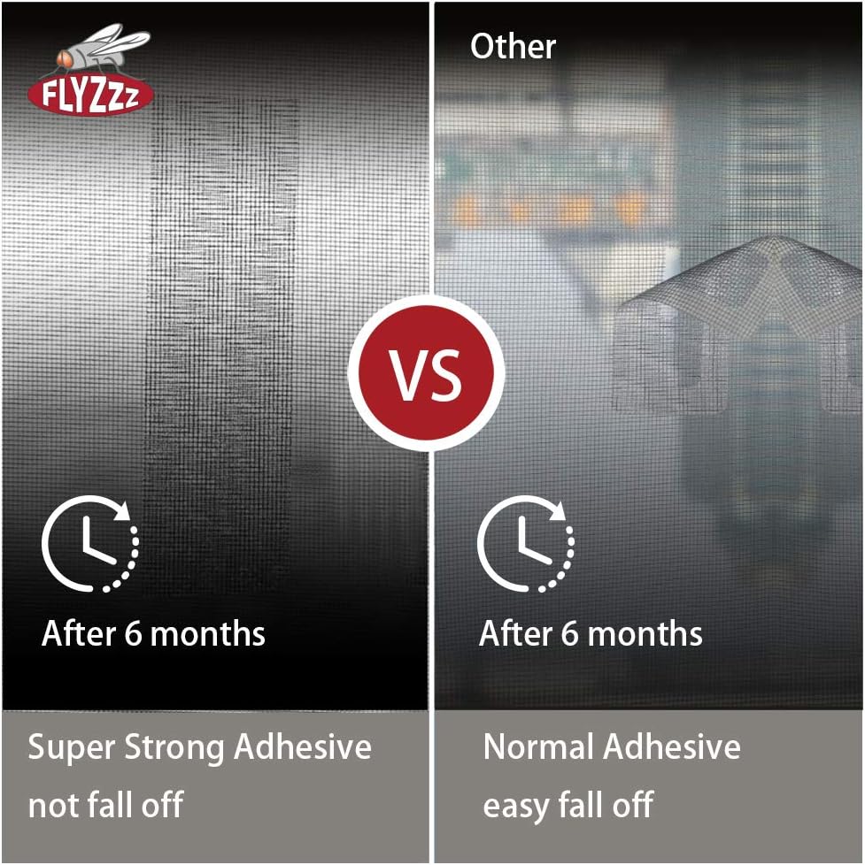 FLYZZZ Window Screen Repair Kit Tape with Stitching Thread, Gray(16.4FT), Waterproof 3-Layer Strong Adhesive Window Screen Doors Patch Tape Suitable for Covering Holes&Tears Instantly