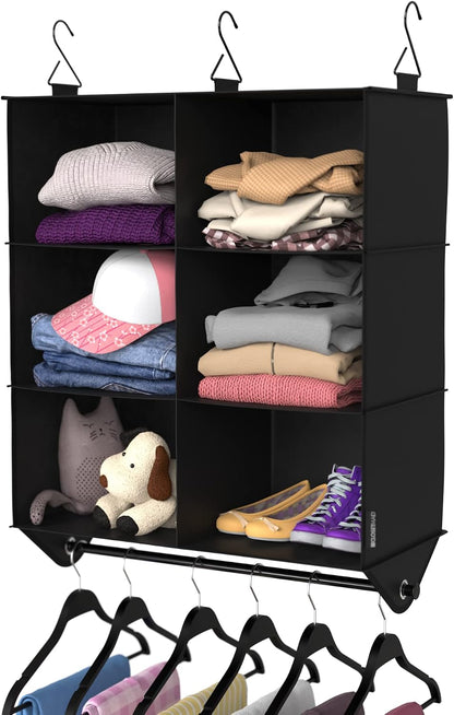 ClosetMaid 10-Shelf Fabric Hanging Shoe Storage Organizer for Closet, Charcoal Black