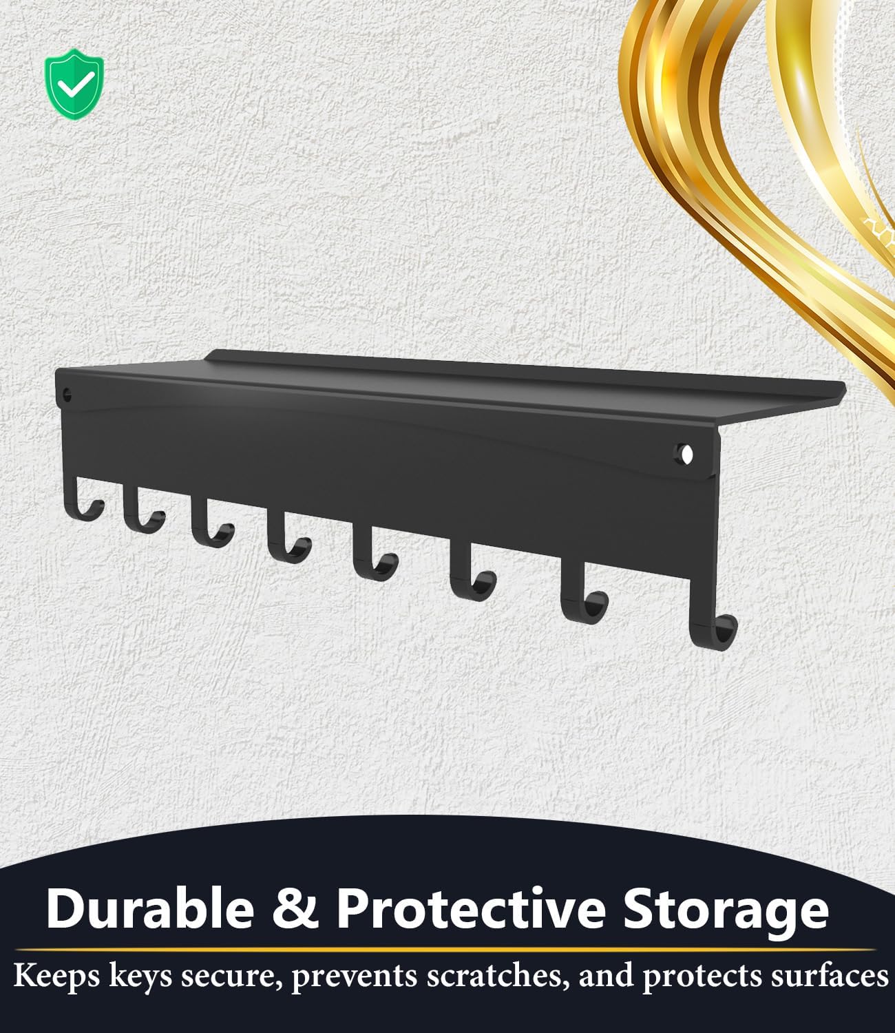 Key Holder Hooks Organizer Hanger Rack Wall Mounted Sweet Home Metal Decor Stylish and Practical for Entryway Front Door Kitchen Hallway Garage Mudroom Office Hardware Included Black