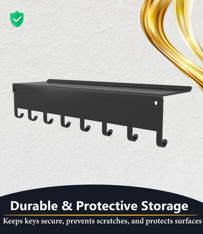 Key Holder Hooks Organizer Hanger Rack Wall Mounted Sweet Home Metal Decor Stylish and Practical for Entryway Front Door Kitchen Hallway Garage Mudroom Office Hardware Included Black