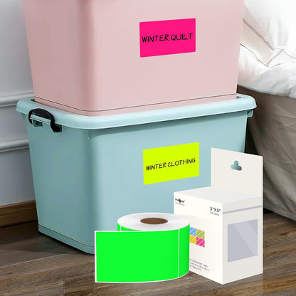 PARLAIM 3 X 5 Inch Rectangle Adhesive Color Coding Stickers,Square Inventory Stickers -250 Per Dispenser Box (Fluorescent Green)