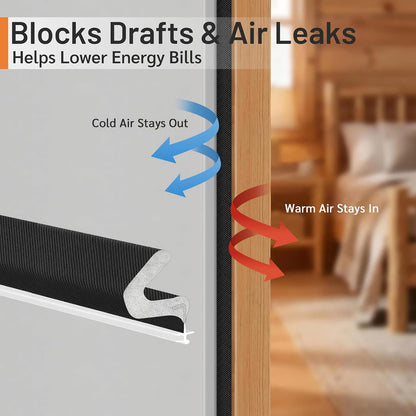 Litaibai 40 ft Kerf Weather Stripping Door Seal for Exterior Doors, White | Press-in kerf seal for grooved door frames is not self-adhesive, replaces worn seals, and helps reduce drafts and energy loss