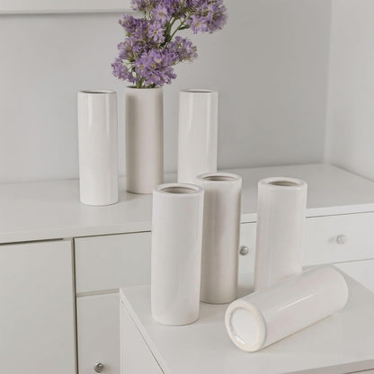 Modern Small Flower Vases 8 Pack - Ceramic, White