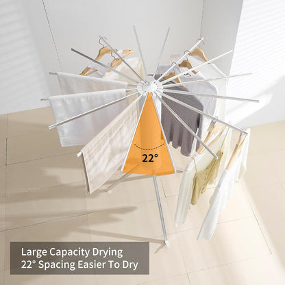 RFOUO Wall Mounted Clothes Drying Rack Tripod,Foldable Drying Rack,Wall Mounted Dryer Rack Clothing,Over The Door Drying Rack for Laundry Bedroom Household Aluminium