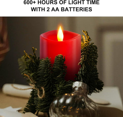 3x4 Flickering Flameless Candles Set of 3,Real Wax Pillar LED Candles,with Timer,4 inch Flameless Candles with Remote,for Party Wedding Holiday Home Decor,Ivory