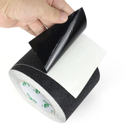 BOMEI PACK Black Anti Slip Tape, 4 Inch x 33 Foot Non-Slip Traction Grip Tape for Stairs, Waterproof Stair Treads Grip Non Slip, Non Skid Tape for Steps, Outdoor Black Grip Tape