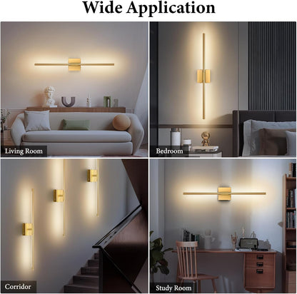 SAIMAND Wall Sconces Set of 2 Battery Operated, Wireless USB Rechargeable Wall Lights with Remote Control, 360° Rotation, 8000mAh LED Dimmable Picture Lamp for Living Room,Bedroom,Hallway (30in Black)