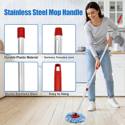 Mop Heads Replacements,Mop Handle,Scrub Brush,Base for Ocedar Rinseclean 2 Tank,Include 2 Microfiber Mops Replace Head,30-58" Adjustable Mop Stick,1 Scrubber Head,1 Spin Base,Bucket not Included
