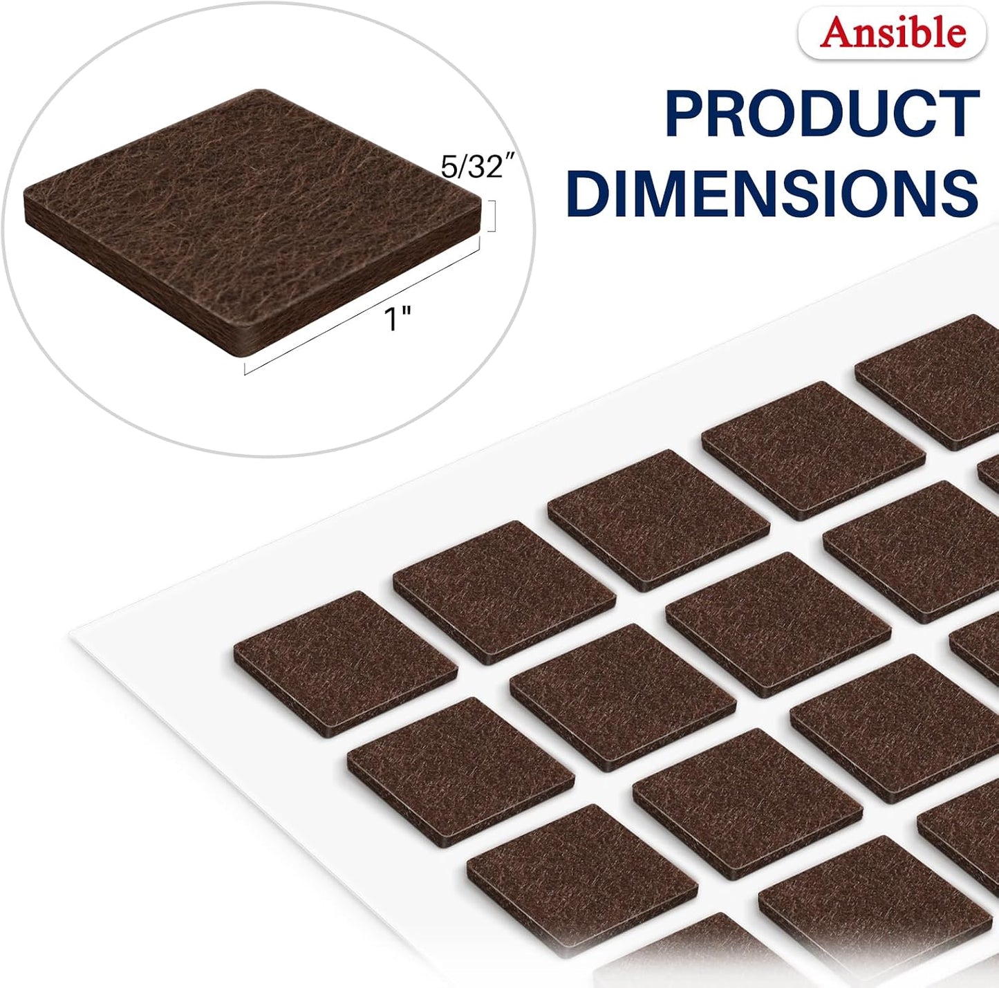 Ansible 60 PCS Felt Furniture Pads 1", Felt Pads for Chair Leg Floor Protectors for Hardwood Floors Round (Beige)
