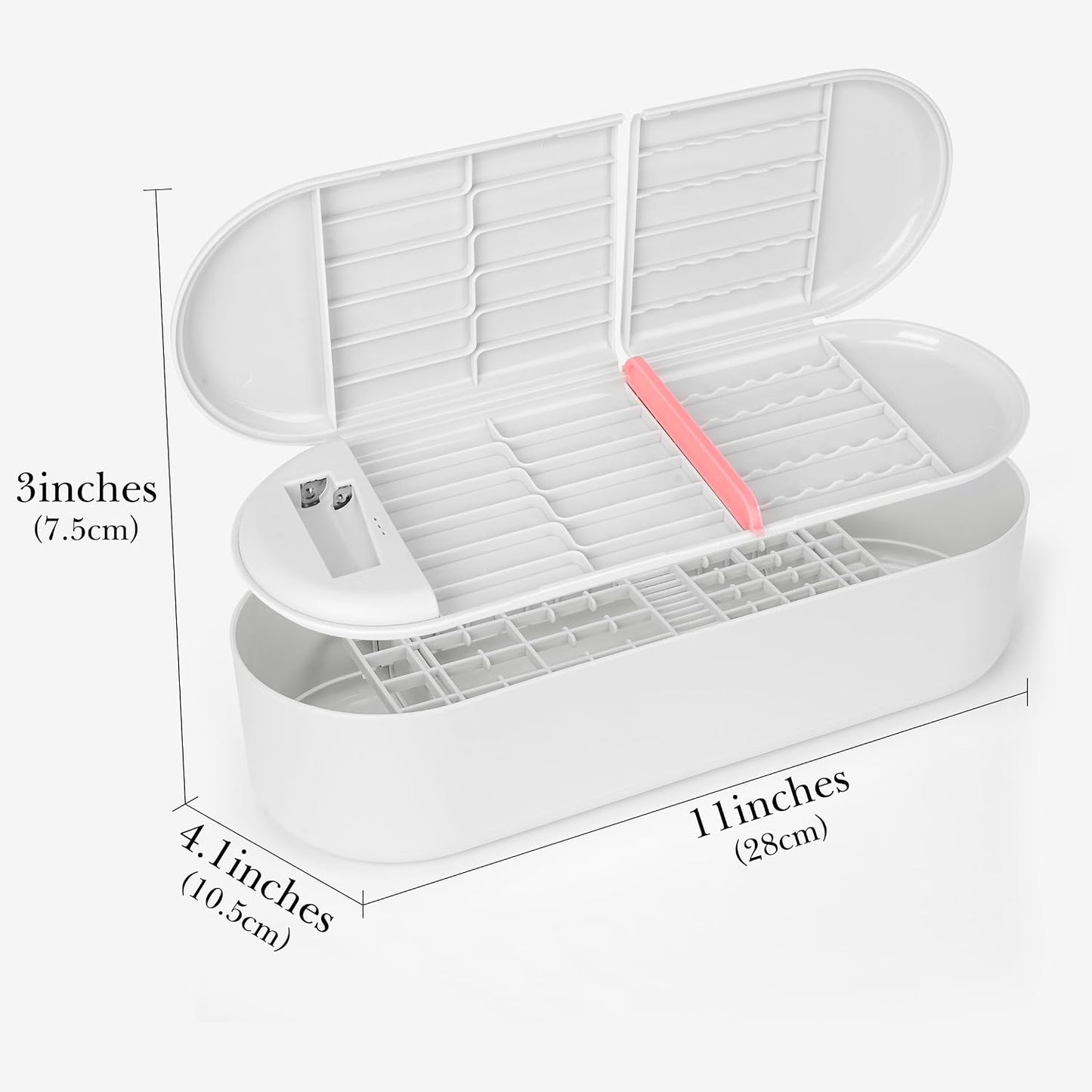 2-Layer Plastic Battery Storage Case with Tester, Portable Battery Organizer for AA, AAA and Flat Batteries (Grey)