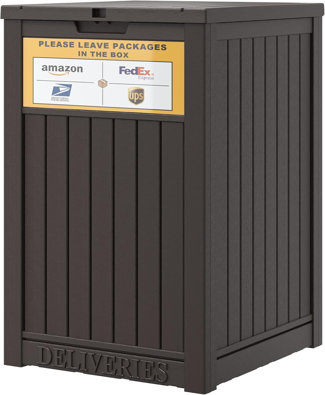 LHBGO Package Delivery Box for Outside, 48 Gallon Storage with Lockable Secure, Large Double Wall Resin Outdoor Package Delivery Waterproof Deck