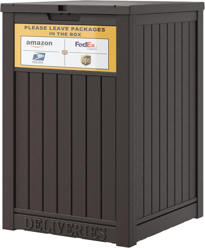 LHBGO Package Delivery Box for Outside, 48 Gallon Storage with Lockable Secure, Large Double Wall Resin Outdoor Package Delivery Waterproof Deck