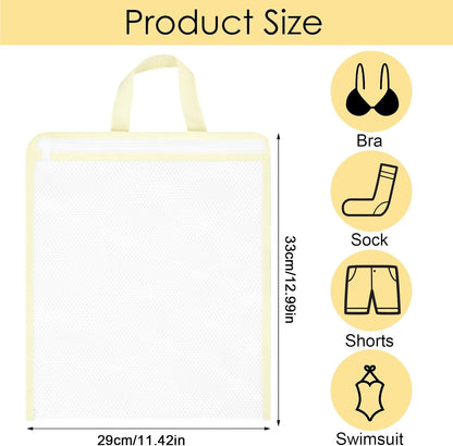 2 Pcs Small Mesh Laundry Bags for Delicates, Hanging Lingerie Wash Bags with Zipper for Washing Machine, Sock Laundry Net for Travel Home