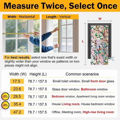 Frosted Glass Window Privacy Film Decorative with Tools, 2 Way Frosting Privacy Film for Glass Door, Static Cling Tint for Home Anti-UV, Covering Clings 23.6" by 77"