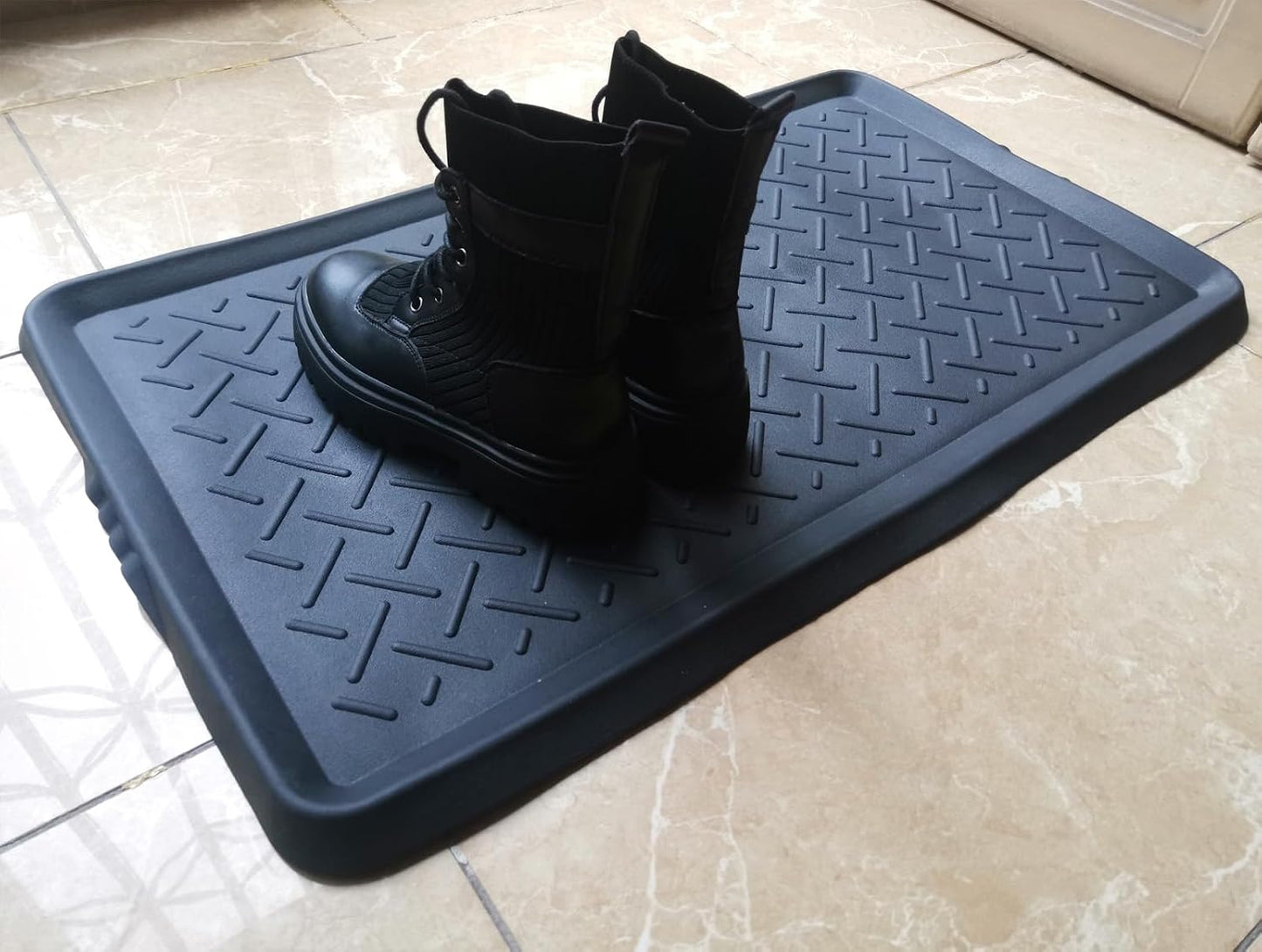 Rubber Boot Tray for Entryway,Boot Mat,Shoe Tray,Shoe Mat for Indoor and Outdoor Use (Soft Silicone Rubber, 29.5X14.9 inch)