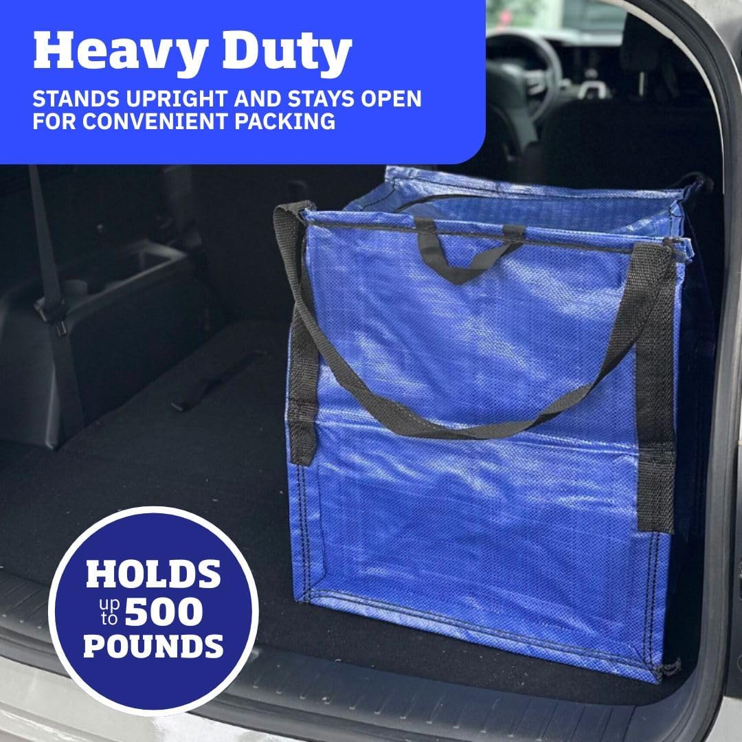 DURASACK XL 48-Gallon Zipper Top Heavy Duty Storage Tote Bags, Black | Rugged Woven Polypropylene Moving Bag, Reusable Self-Standing Design, Holds up to 500 Pounds