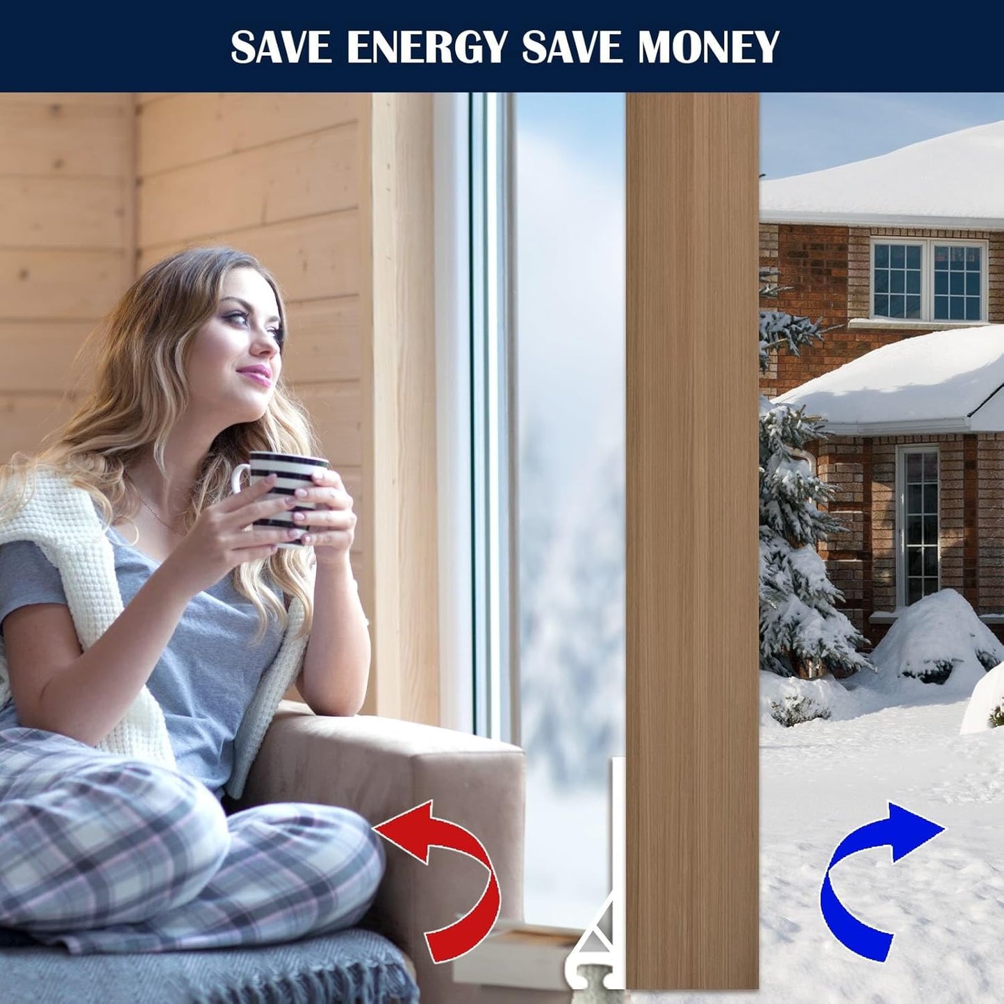 Door Sweep for Bottom of Door, 39.2" L Integrated Design with Brush, Self Adhesive Under Door Draft Stopper for Bottom of Door, Door Seal Dust/Noise/Hot or Cold Air Insulation, White 2" W