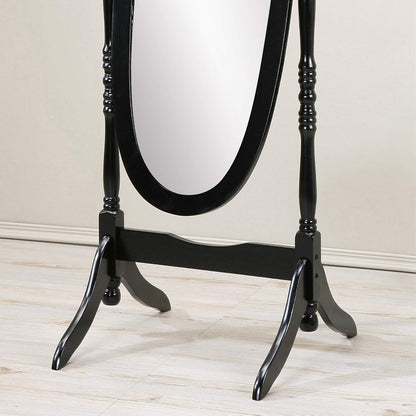 GTU Furniture Swivel Adjustable Full-Length Oval Wood Cheval Stand Floor Mirror(Pink)